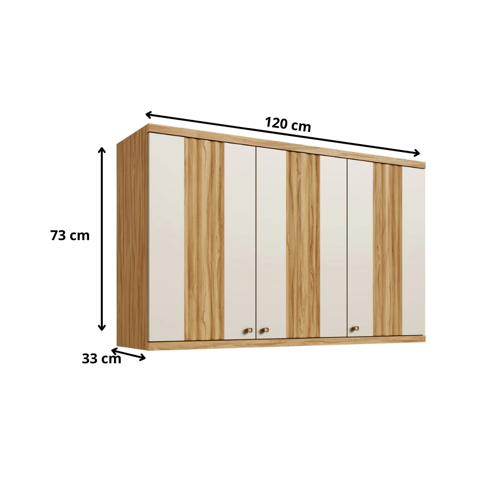 Armário Aéreo 3 Portas 120 Cm Canelado Sauvignon Ronipa - Image 6