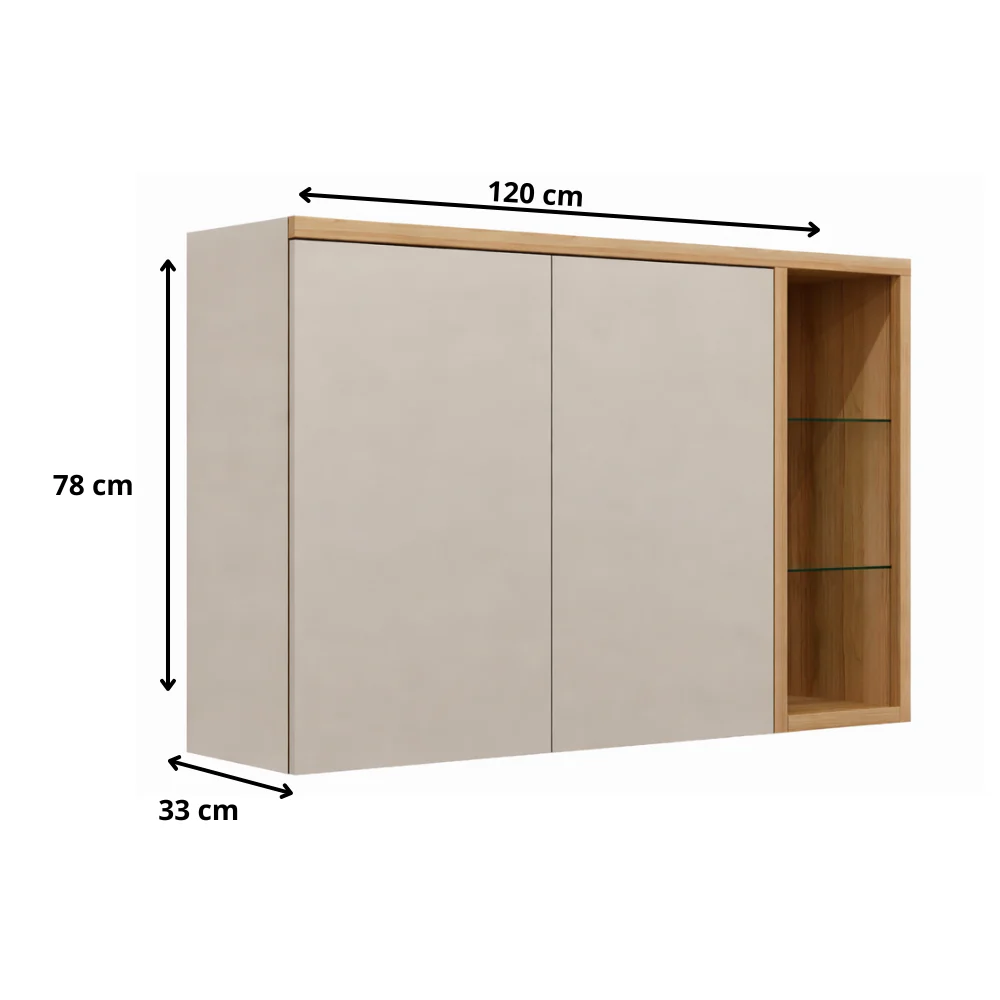 Armário Aéreo Allure 2 Portas 120 cm Linea - Image 4