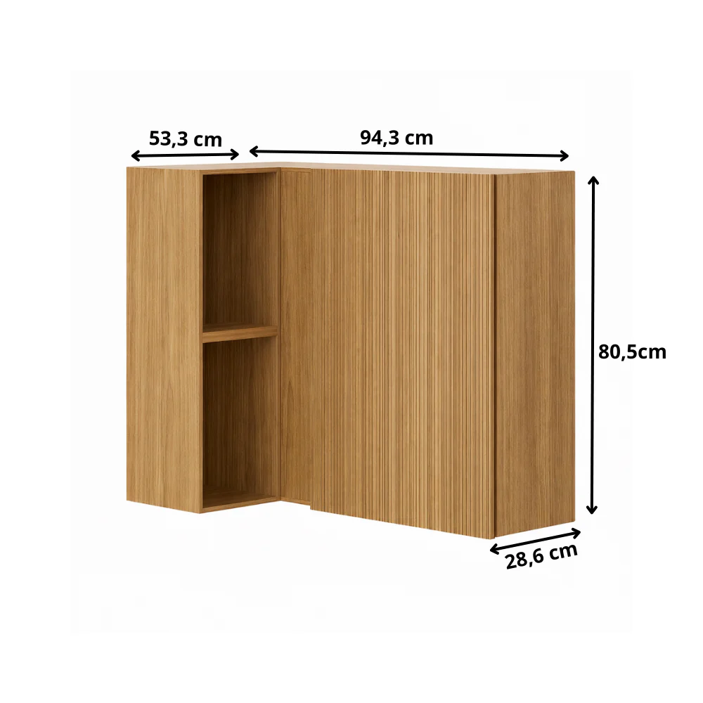 Armário Aéreo de Canto Reto 1 Porta 90cm Art Kits Paraná - Image 5