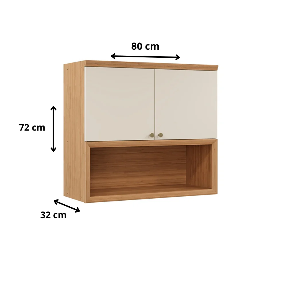 Armário Aéreo Duplo 2 Portas  80 Cm Selene Linea - Image 4