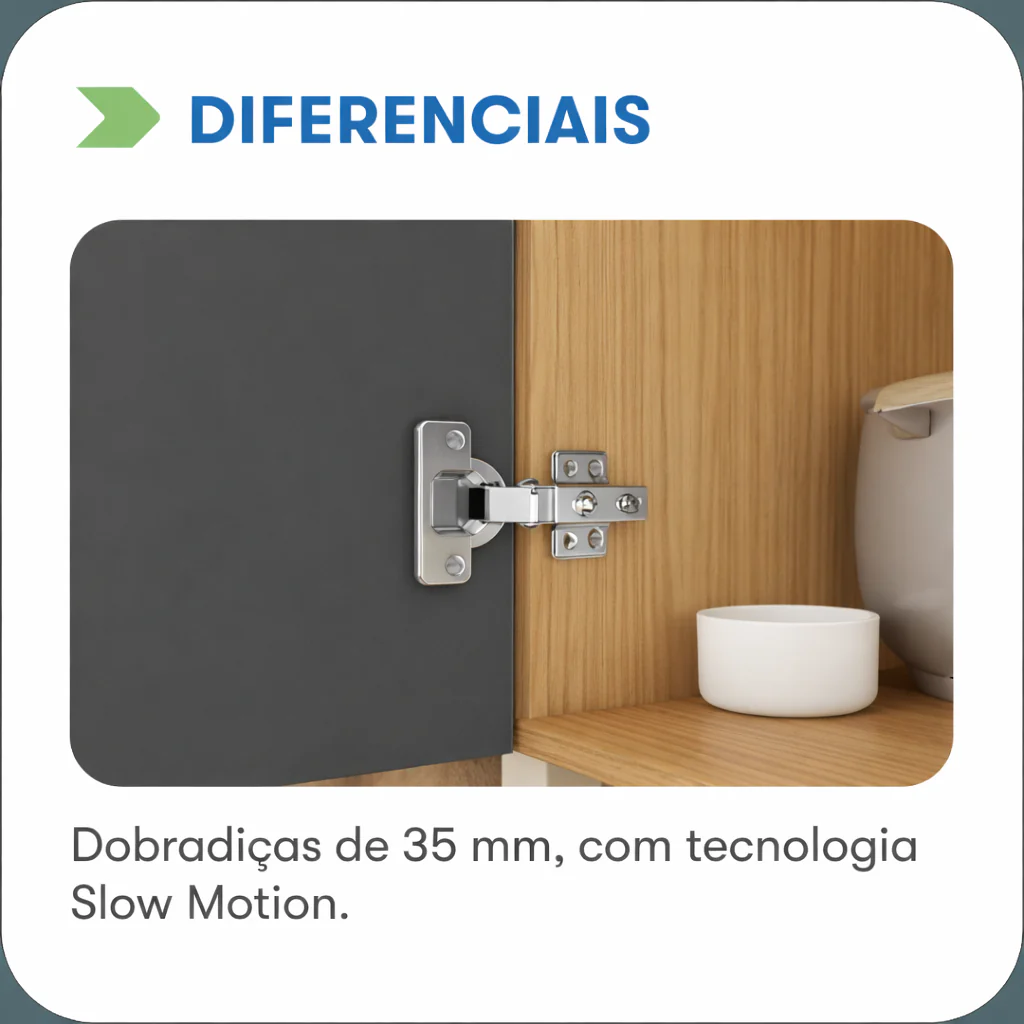 Armário Aéreo New Porto 120cm 1 Porta 1 Nicho Itatiaia - Image 6