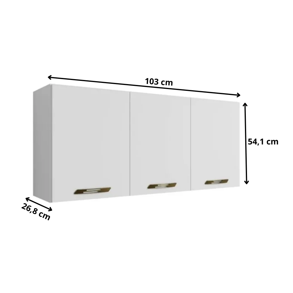 Armários Aéreo Isa 3 Portas 103cm CHF Móveis - Image 4