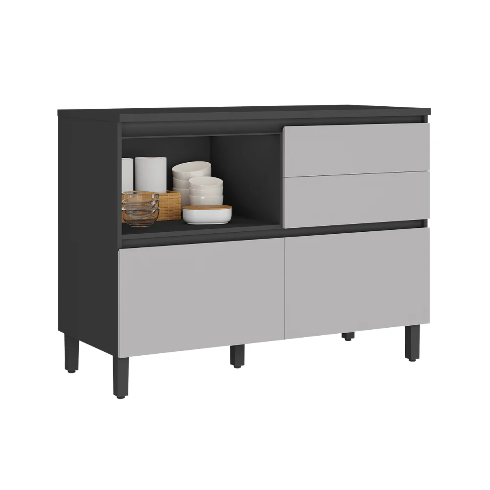 Balcão 120cm 1 Porta 4 Gavetas Com Tampo Lumina Itatiaia - Image 6