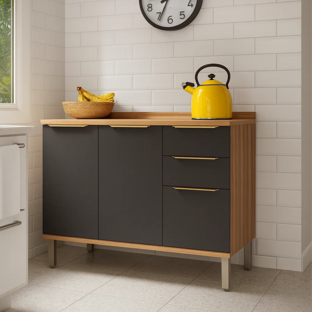 Balcão 2 Portas 3 Gavetas 120 Cm MDF Sauvignon Ronipa - Image 4