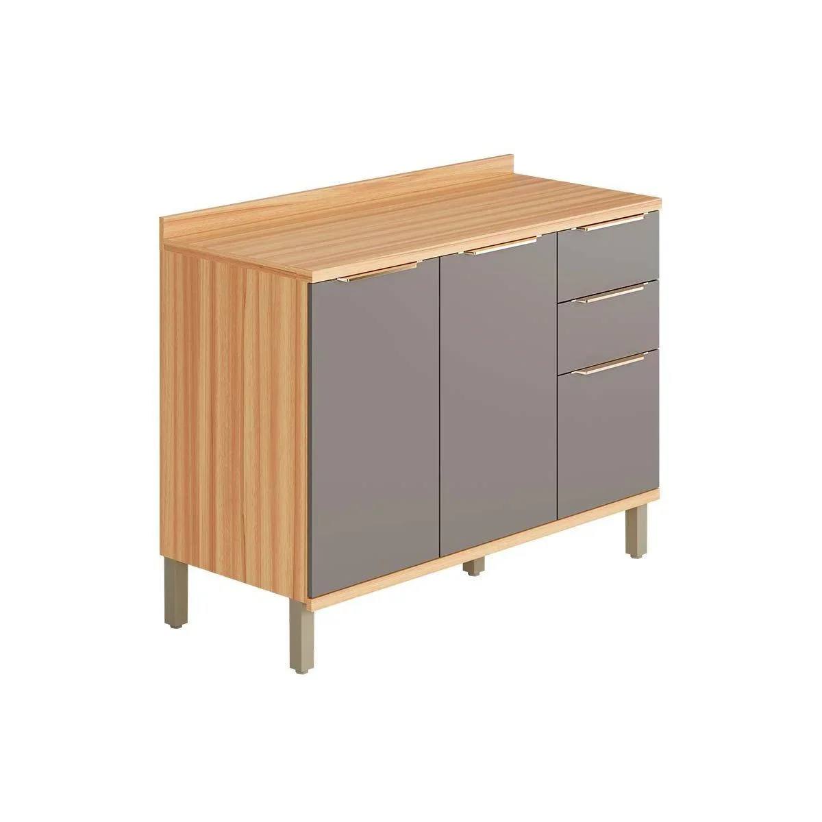 Balcão 2 Portas 3 Gavetas 120 Cm MDF Sauvignon Ronipa - Image 5