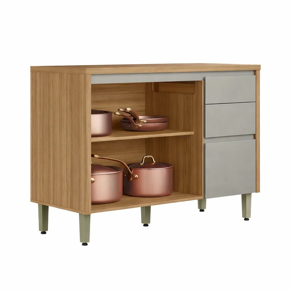 Balcão 2 Portas 3 Gavetas 120cm Allure linea - Image 3