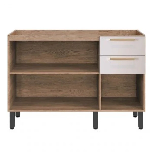 Balcão de Cozinha 120cm 3 Portas 2 Gavetas com Tampo Avelã Telasul - Image 3