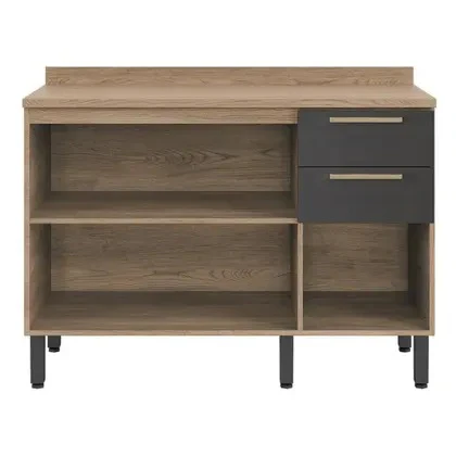 Balcão de Cozinha 120cm 3 Portas 2 Gavetas com Tampo Avelã Telasul - Image 6