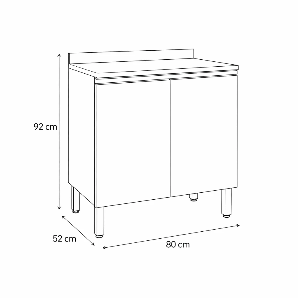 Balcão de Cozinha Macadâmia 80cm 2 Portas com Tampo Telasul - Image 6