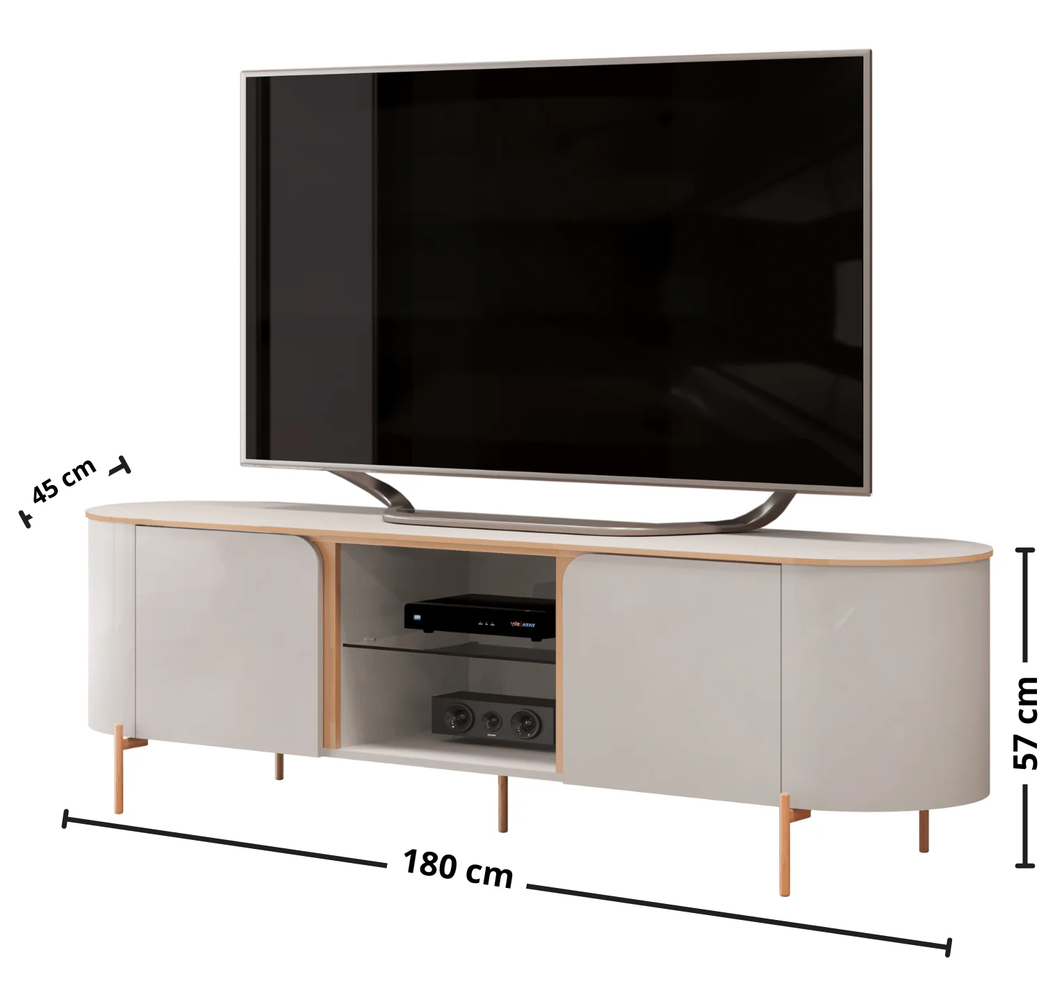 Bancada Para Tv Até 65" MDF 2 Portas Adele DJ Móveis - Image 6
