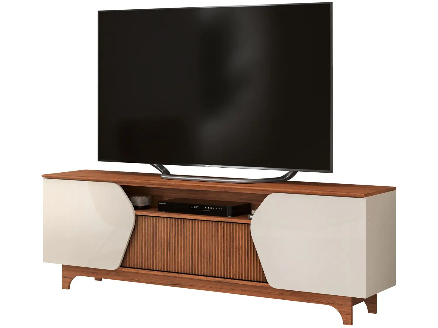 Bancada Para Tv Até 75" Ripado 180cm Helo DJ Móveis - Image 2