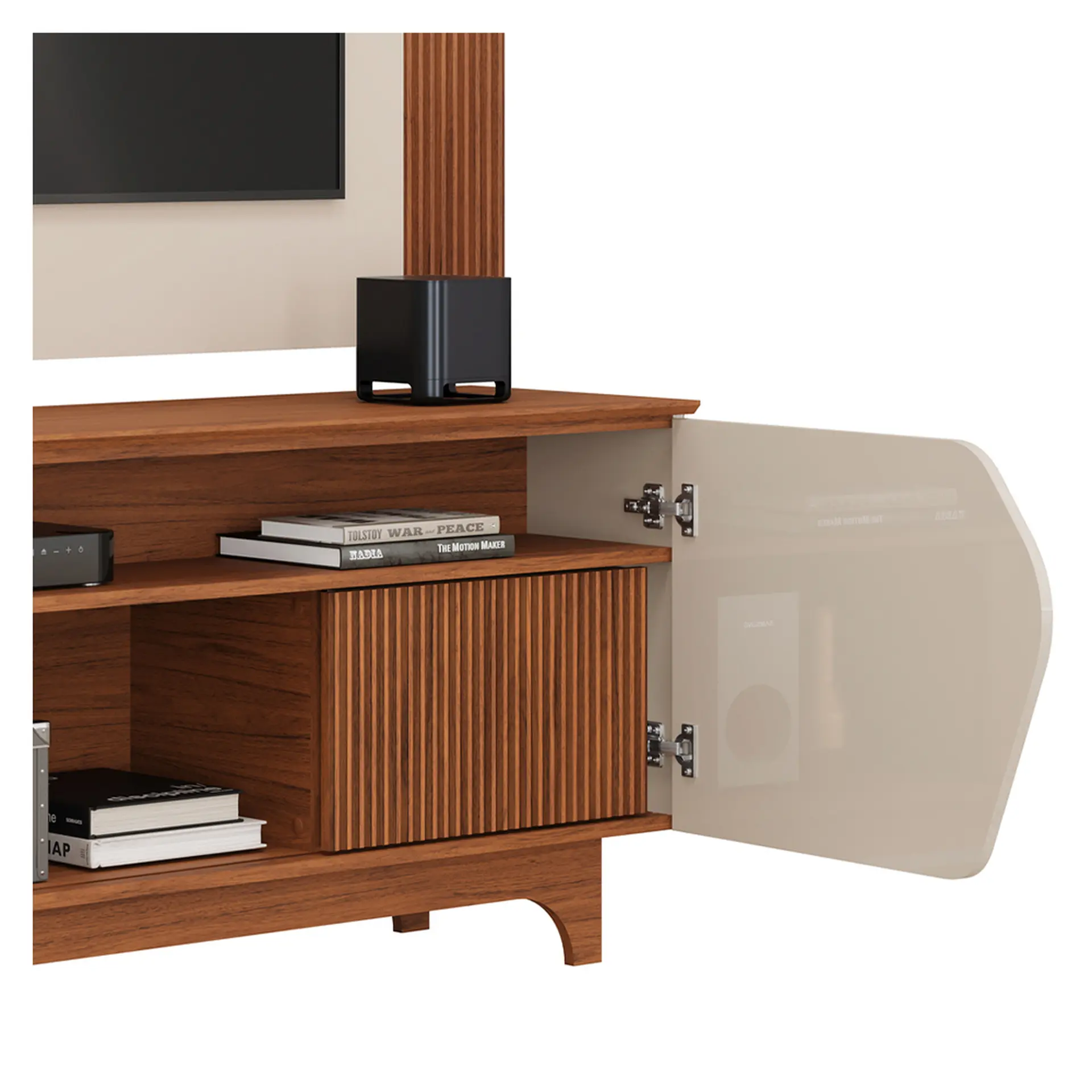 Bancada Para Tv Até 75" Ripado 180cm Helo DJ Móveis - Image 4