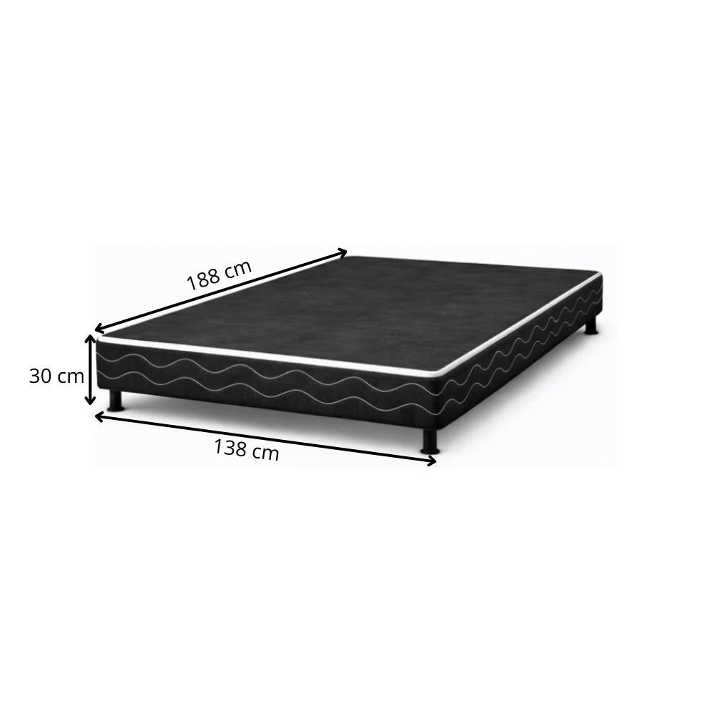 Base para Cama Box Casal Bordada Universal 138X188 Baflex - Image 4