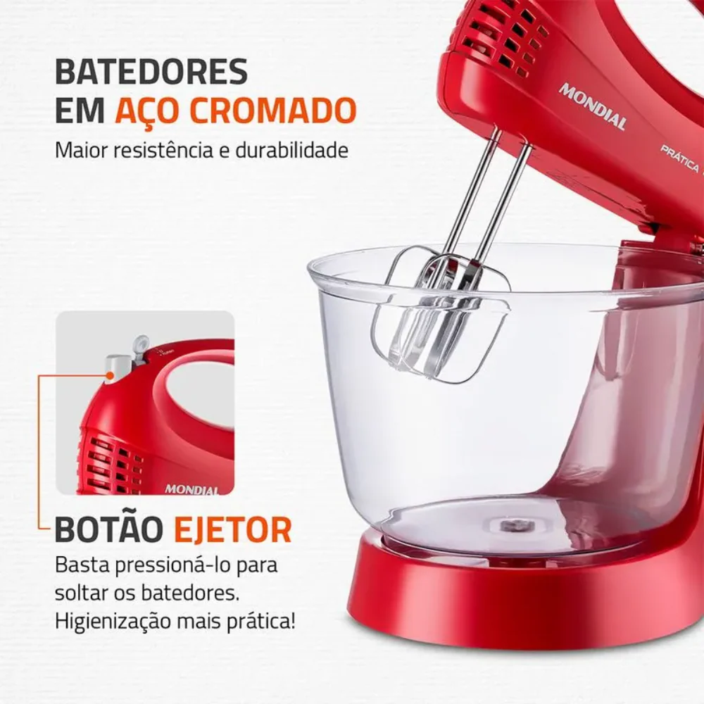 Batedeira Mondial 3 velocidades 400W B-45-R - Image 3