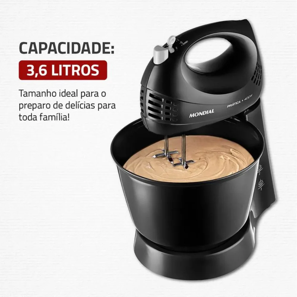 Batedeira Mondial  400W Prática B-44-B - 3 Velocidades - Image 3