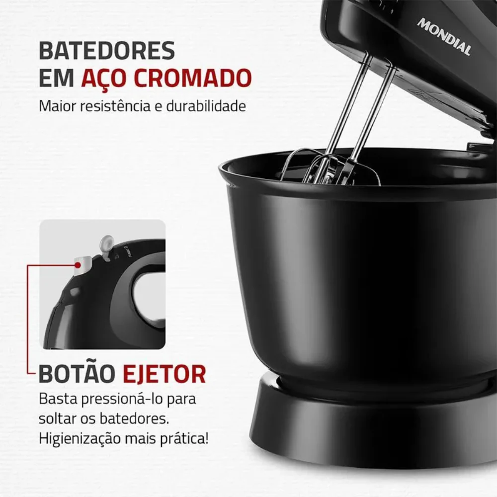 Batedeira Mondial  400W Prática B-44-B - 3 Velocidades - Image 5