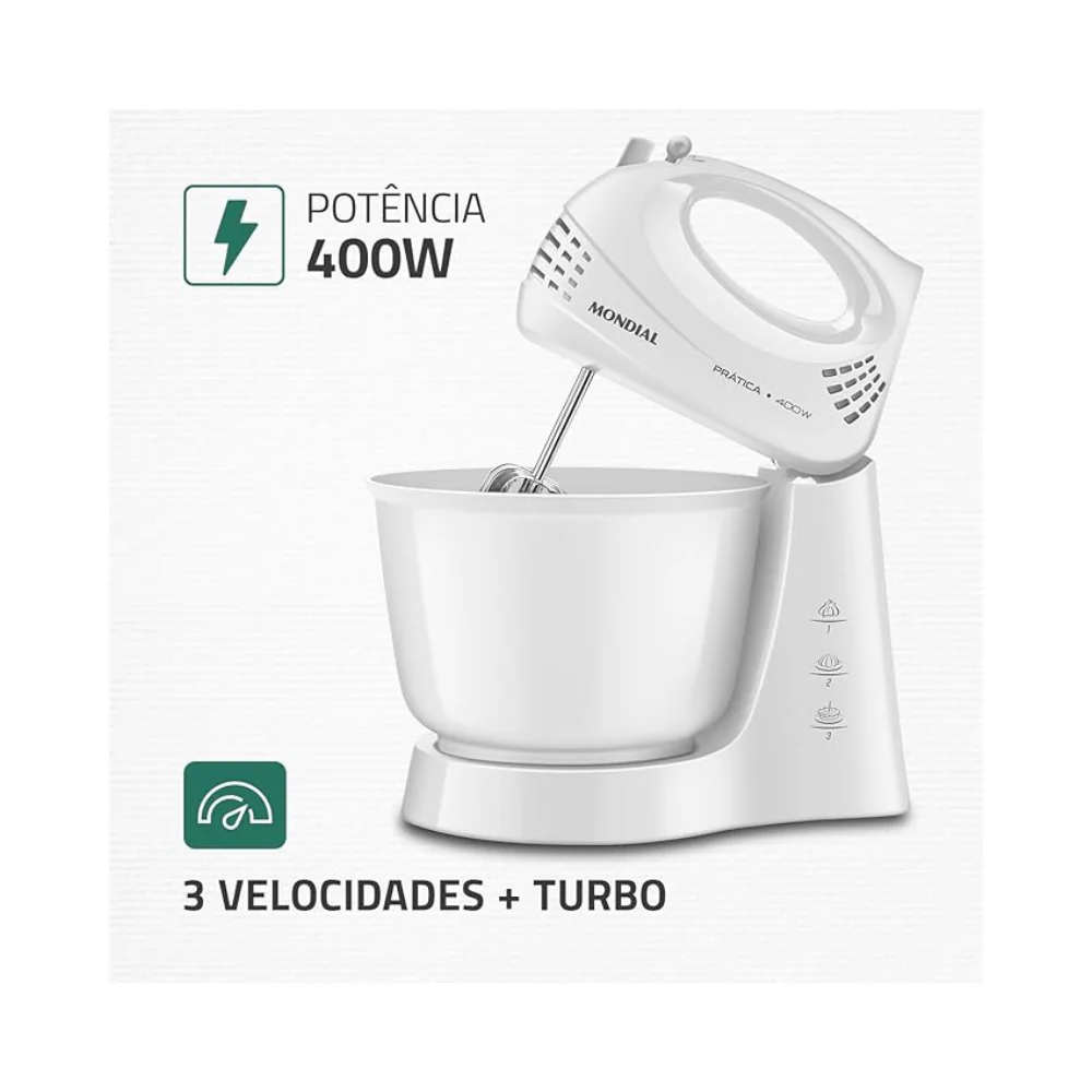Batedeira Mondial Pratica Vermelha 400W B-44 - Image 3