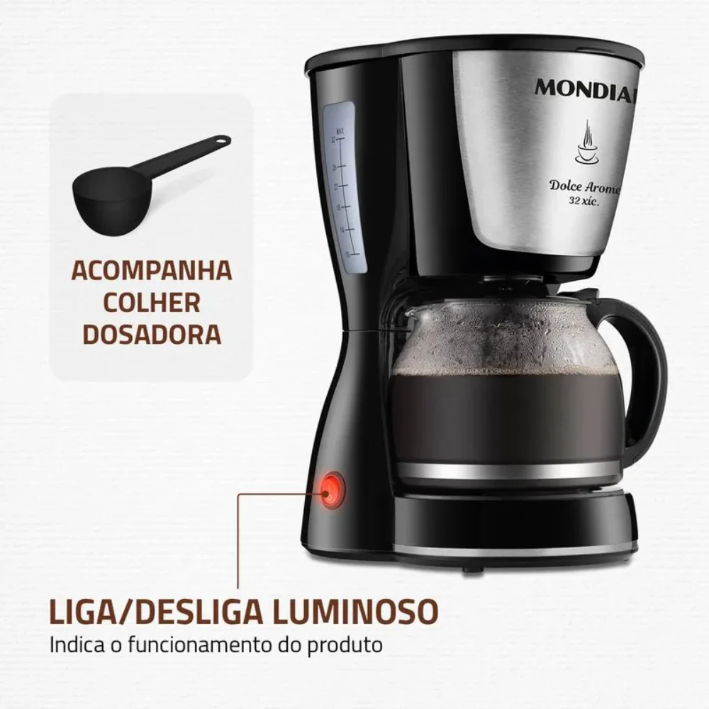 Cafeteira Elétrica Mondial Dolce Arome C-32 32 Xícaras - Image 4
