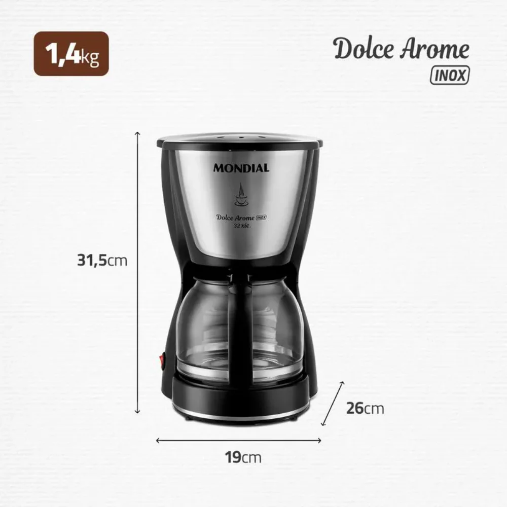 Cafeteira Elétrica Mondial Dolce Arome C-32 32 Xícaras - Image 6