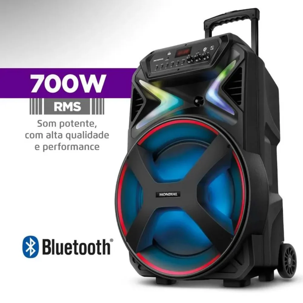 Caixa de Som Amplificada Mondial Connect Lights Plus CM-700 Bluetooth 700W - Image 5