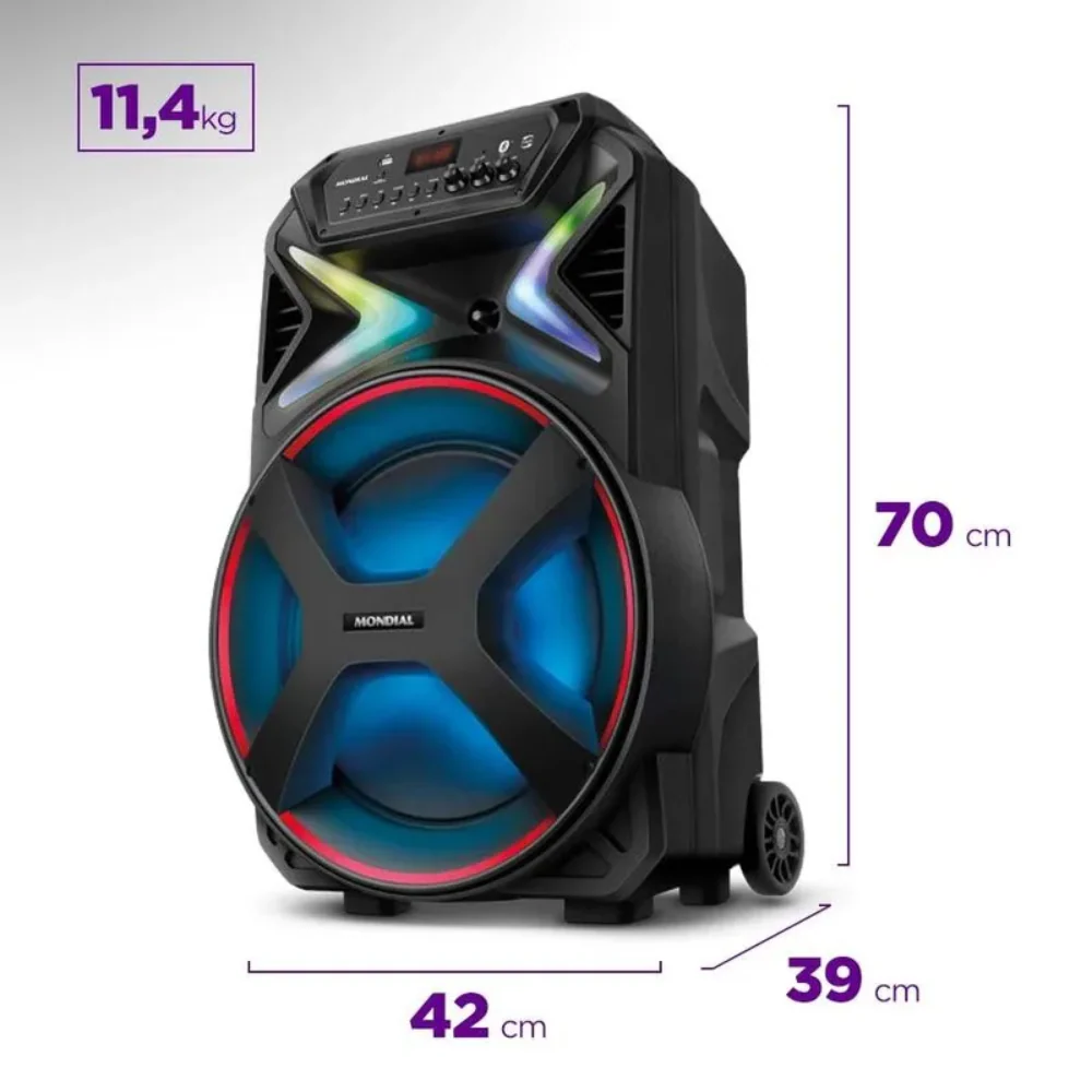 Caixa de Som Amplificada Mondial Connect Lights Plus CM-700 Bluetooth 700W - Image 6