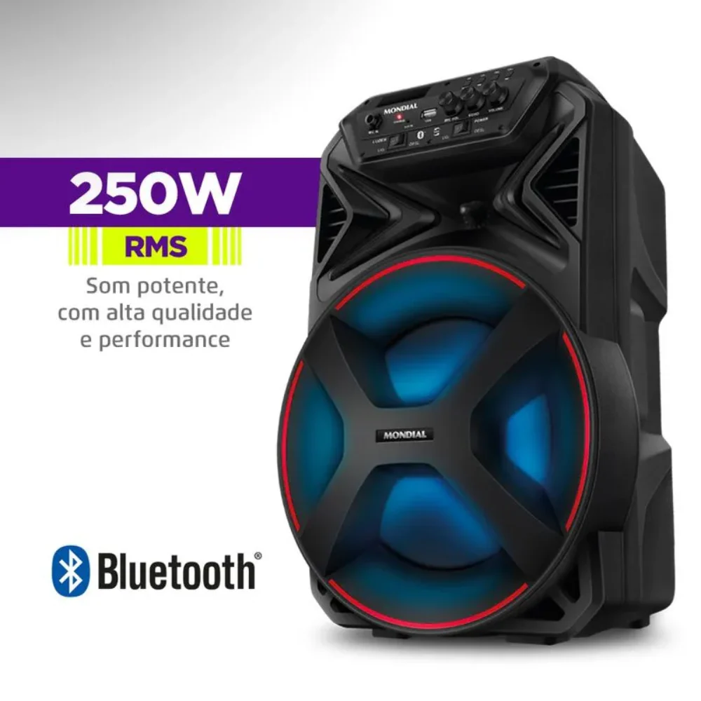 Caixa de Som Amplificada Mondial Connect Partyplus CM-250 250W Bluetooth - Image 5