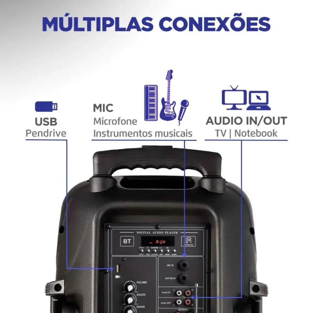 Caixa de Som Mondial Connect Power Plus CM-550 Bluetooth Amplificada 550W USB - Image 3