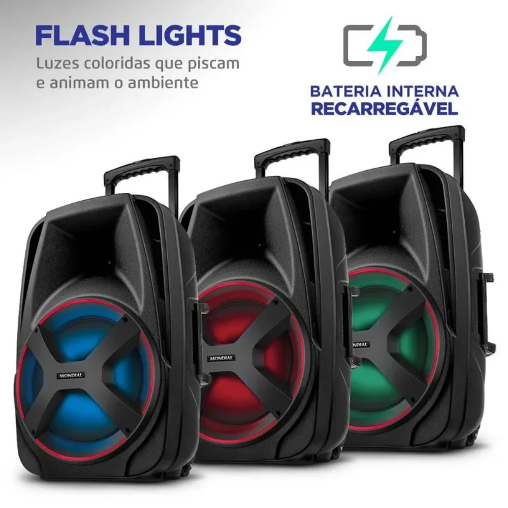 Caixa de Som Mondial Connect Power Plus CM-550 Bluetooth Amplificada 550W USB - Image 5