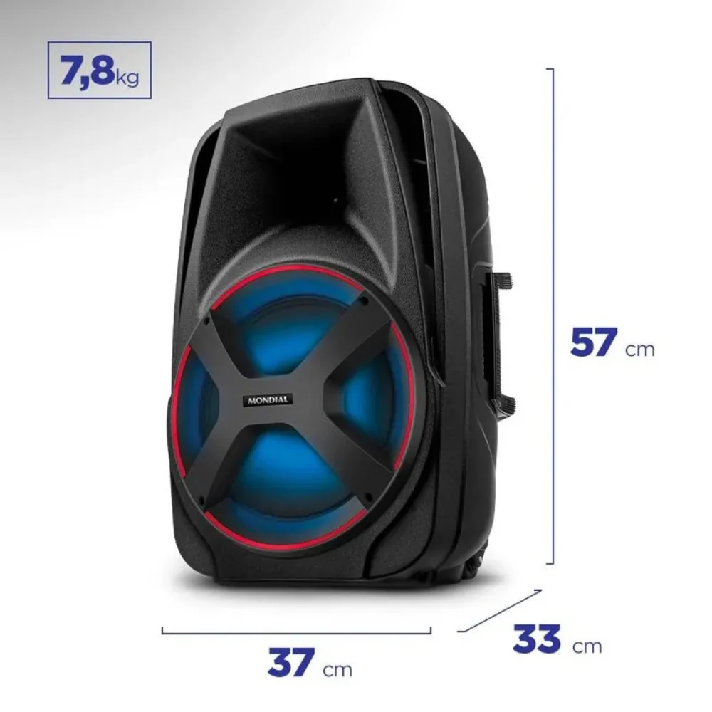 Caixa de Som Mondial Connect Power Plus CM-550 Bluetooth Amplificada 550W USB - Image 6