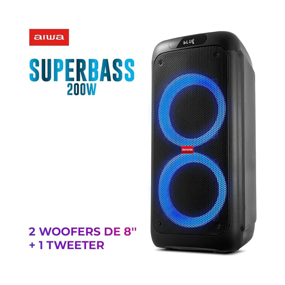 Caixa de Som PartyBox AIWA PB-01 BT 15H RGB USB TWS Preto - Image 2