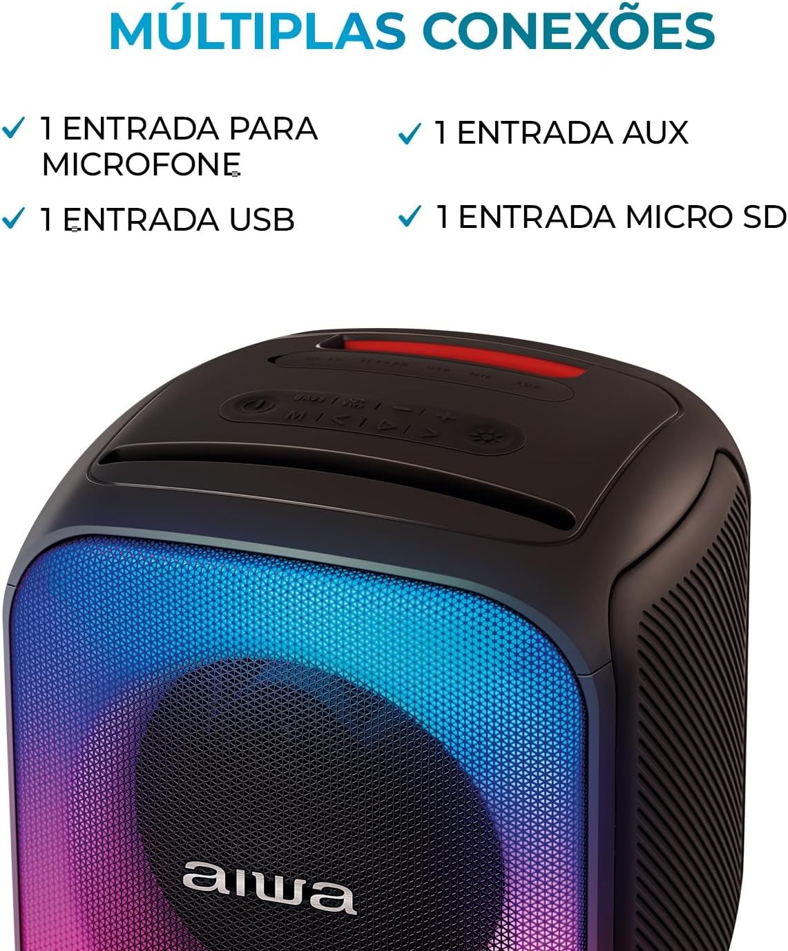 Caixa De Som PartyBox AIWA PB-07 Bluetooth - Image 6