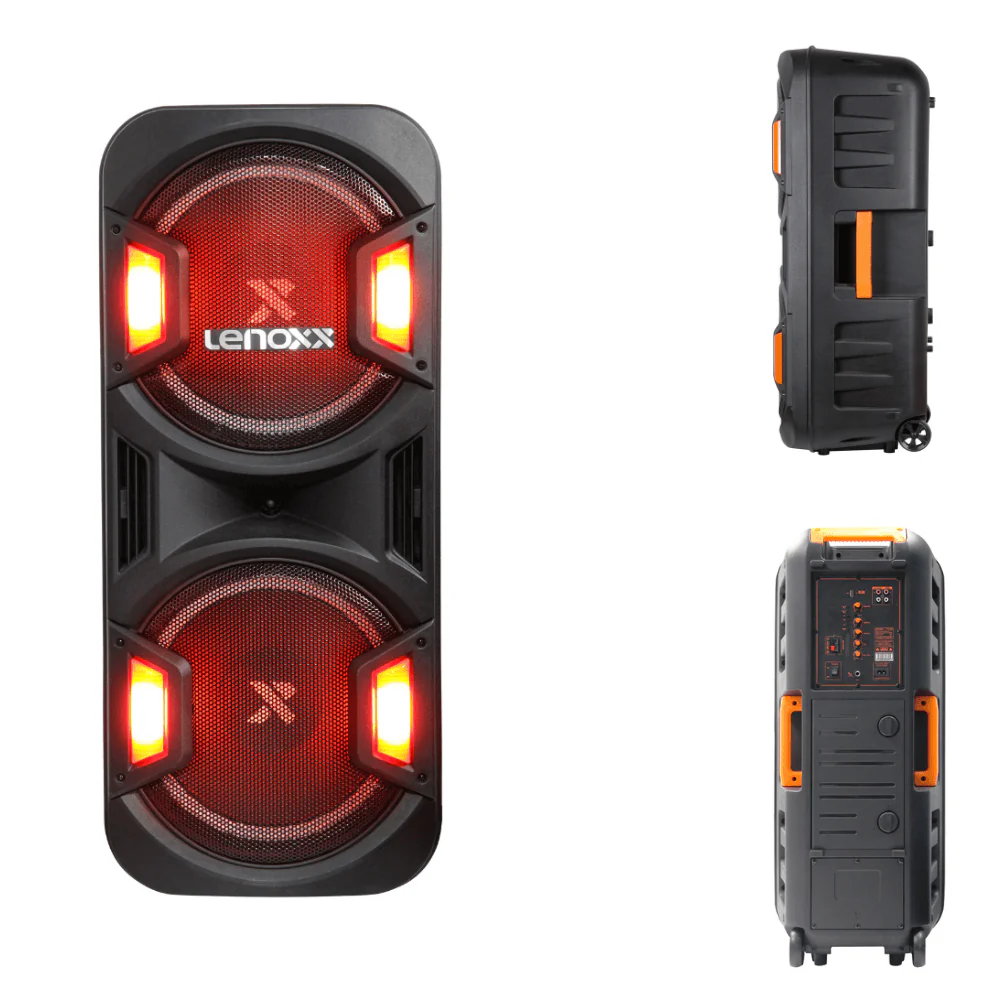 Caixa de Som Torre Amplificada Bluetooth e USB LED 1600W LTS12 Lenoxx - Image 4