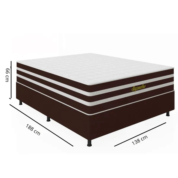 Cama Box Casal (Colchão + Base) 138x188 Supremo Bacetto - Image 4