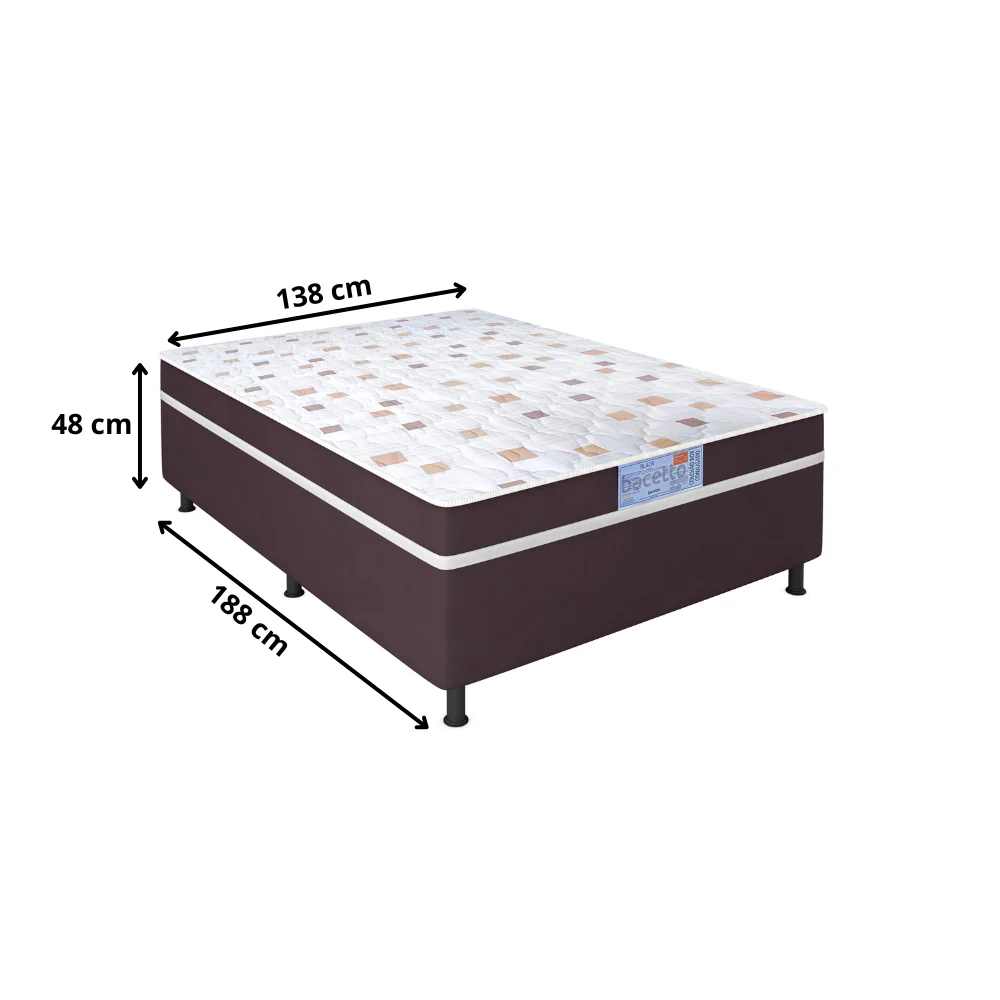 Cama Box Casal Conjugada 138x48 Black Bacetto - Image 3