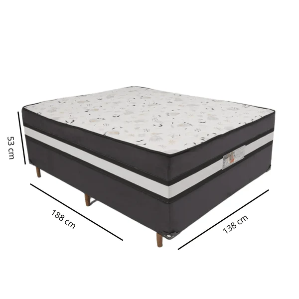Cama Box Casal Conjugada D28  Ortomedic 138x188x53cm Bacetto - Image 4