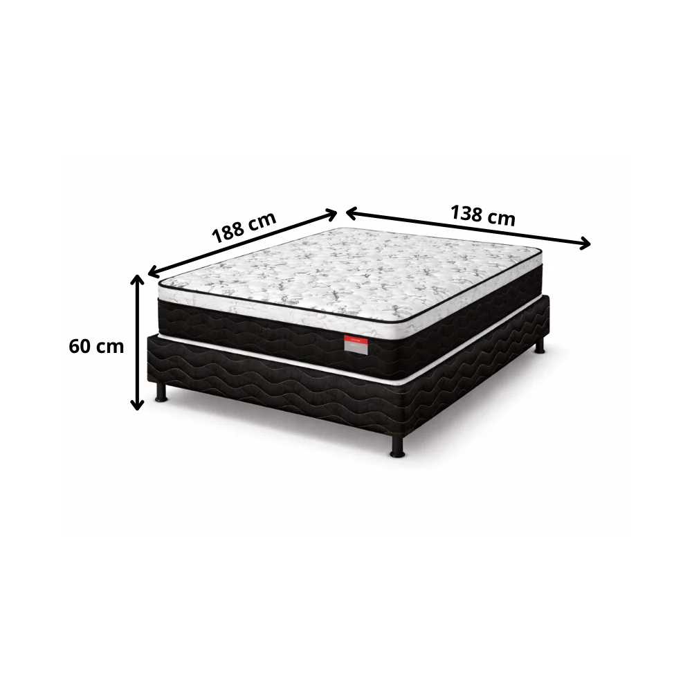Cama Box Casal Gold (Colchão+Base)138x68 D33 Placa EPS Reconflex - Image 4