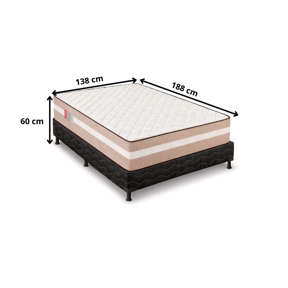 Cama Box Casal Gold Premium Base e Colchão 188x138 Reconflex - Image 4