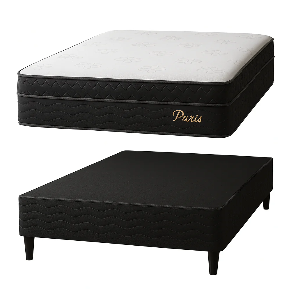 Cama Box Casal (Base + Colchão) Paris Topazio - Image 5
