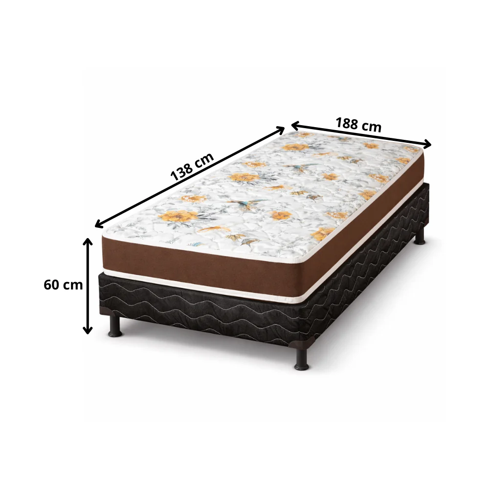 Cama Box Solteiro Colchão e Base 88x188 D45 EPS Bacetto - Image 3