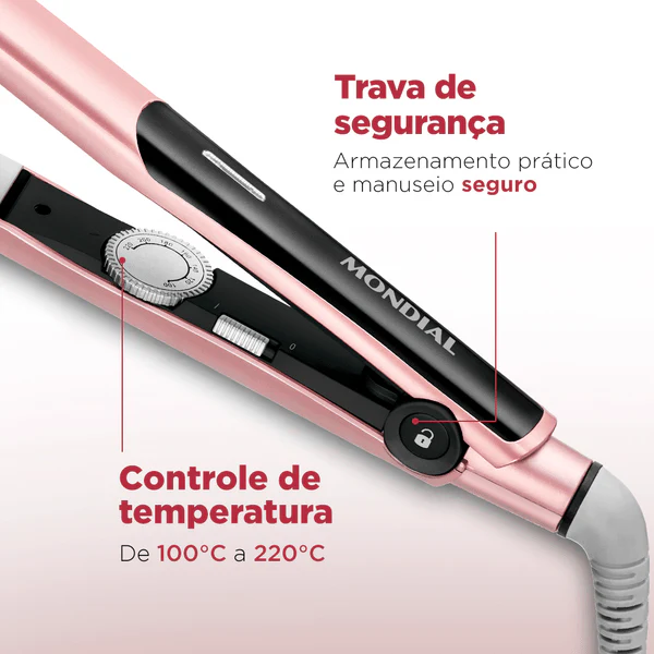 Chapinha de Cabelo P-20 Golden Rose 220°C Mondial - Image 3