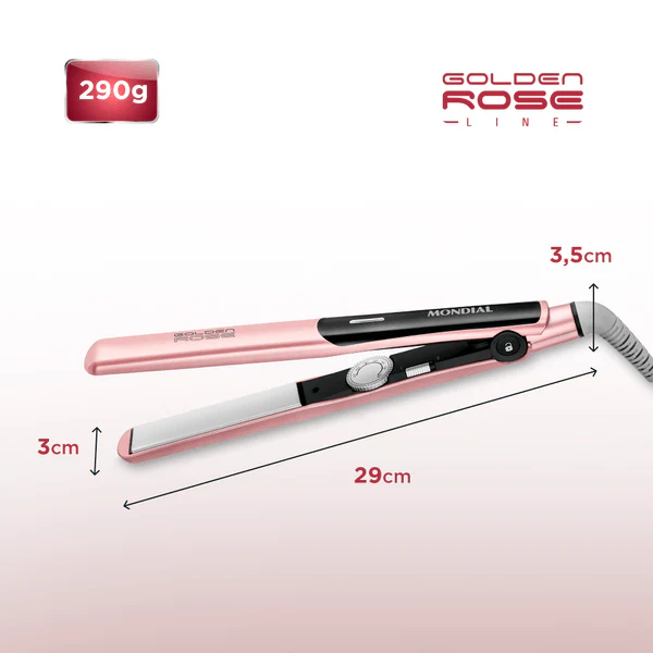 Chapinha de Cabelo P-20 Golden Rose 220°C Mondial - Image 6