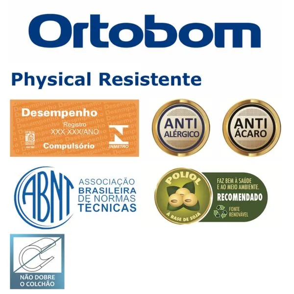 Colchão Casal D20 Liso  138x12 Physical Resist Ortobom - Image 5