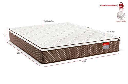 Colchão de Casal King D28 Molas Ensacadas 192x32  Executive Reconflex - Image 4