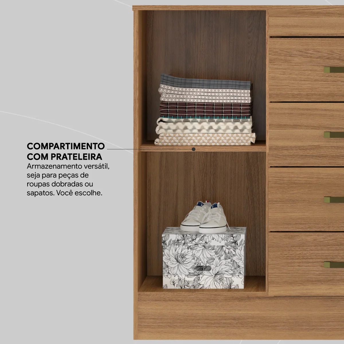 Cômoda com 4 Gavetas 1 Porta Montevideu Demóbile - Image 7