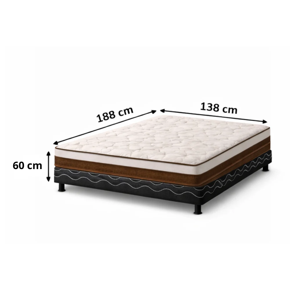 Conjunto Box Casal Intense Base e Colchão 138x188cm  Reconflex - Image 5