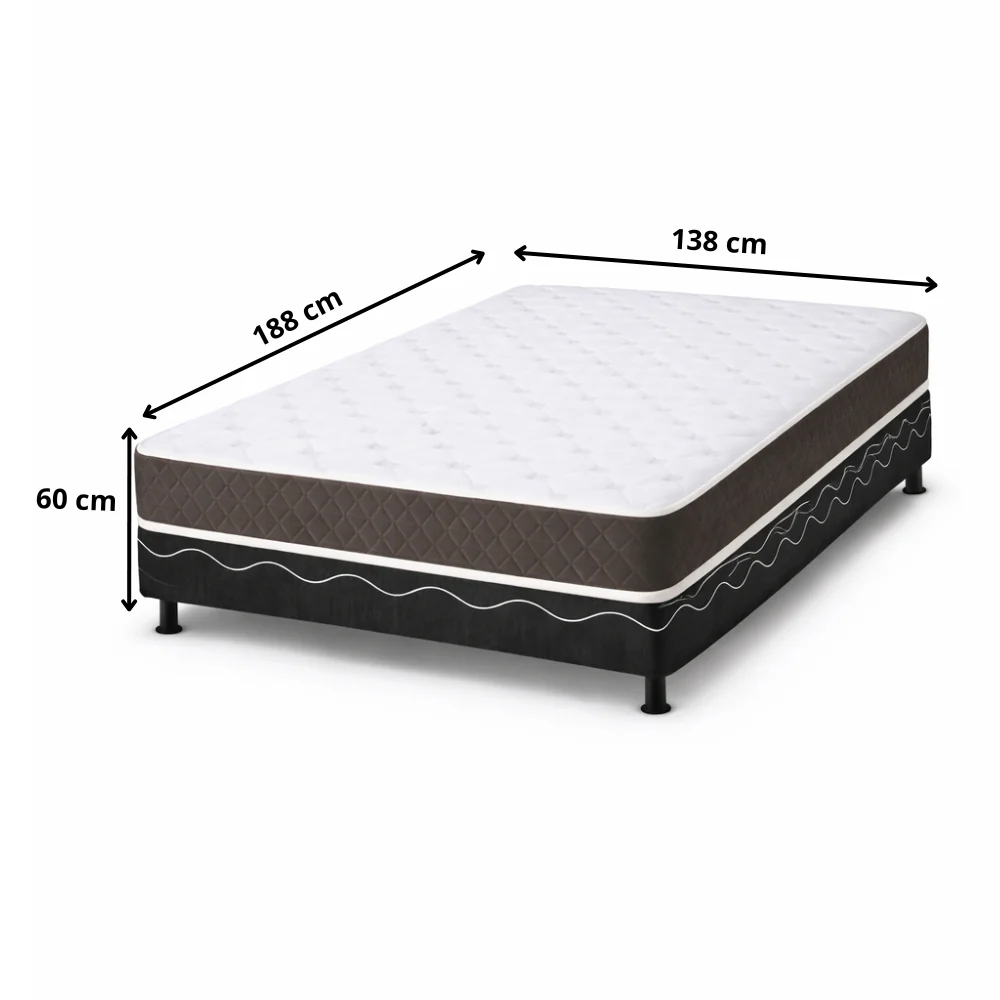 Conjunto Box Casal Isoflex D33 (Base + Colchão) 138x188cm Bacetto - Image 7