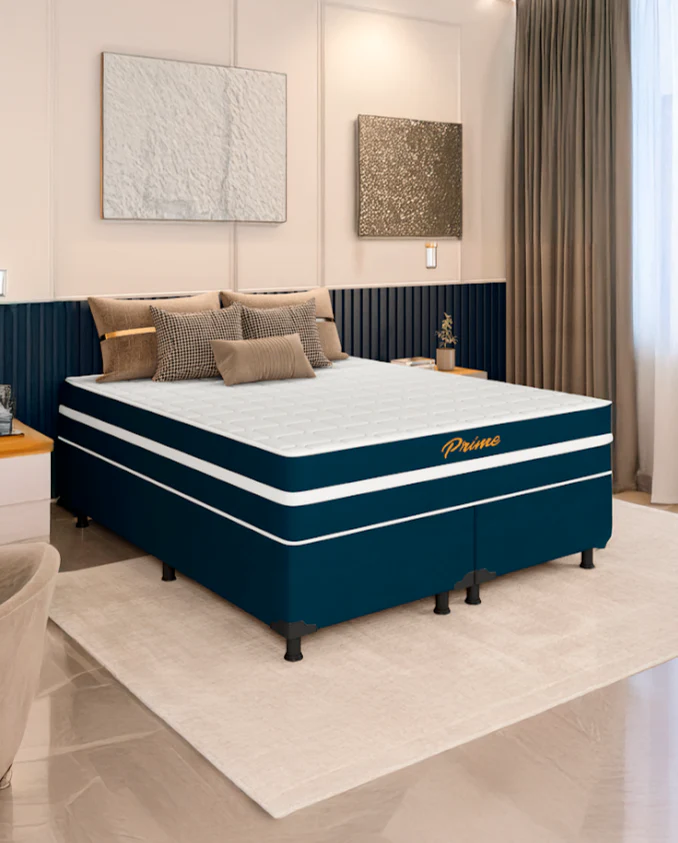 Cama Box Queen Prime (Colchão + Base) 158x198x60 Bacetto