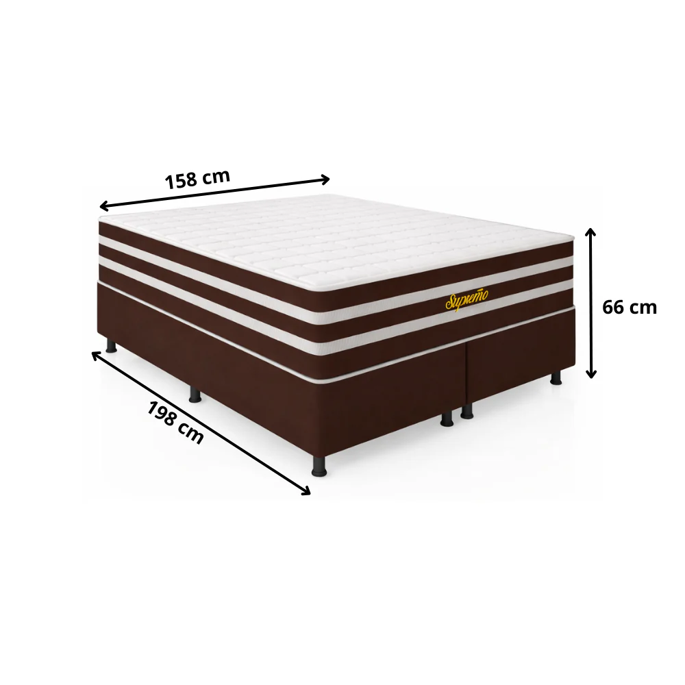 Cama Box Queen (Colchão + Base) 158x198 Supremo Bacetto - Image 4