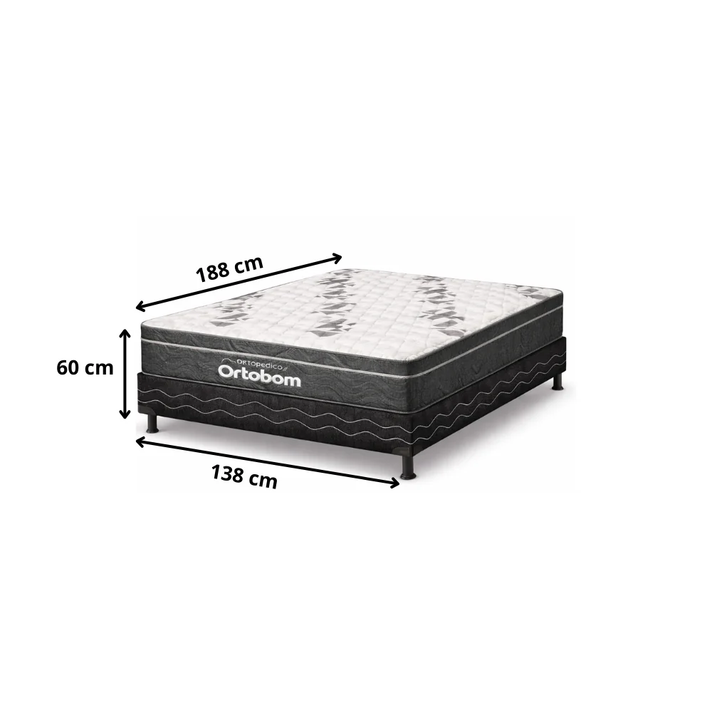 Cama Box Casal Airtech D33 (Colchão + Base) 138x188 Ortobom - Image 5
