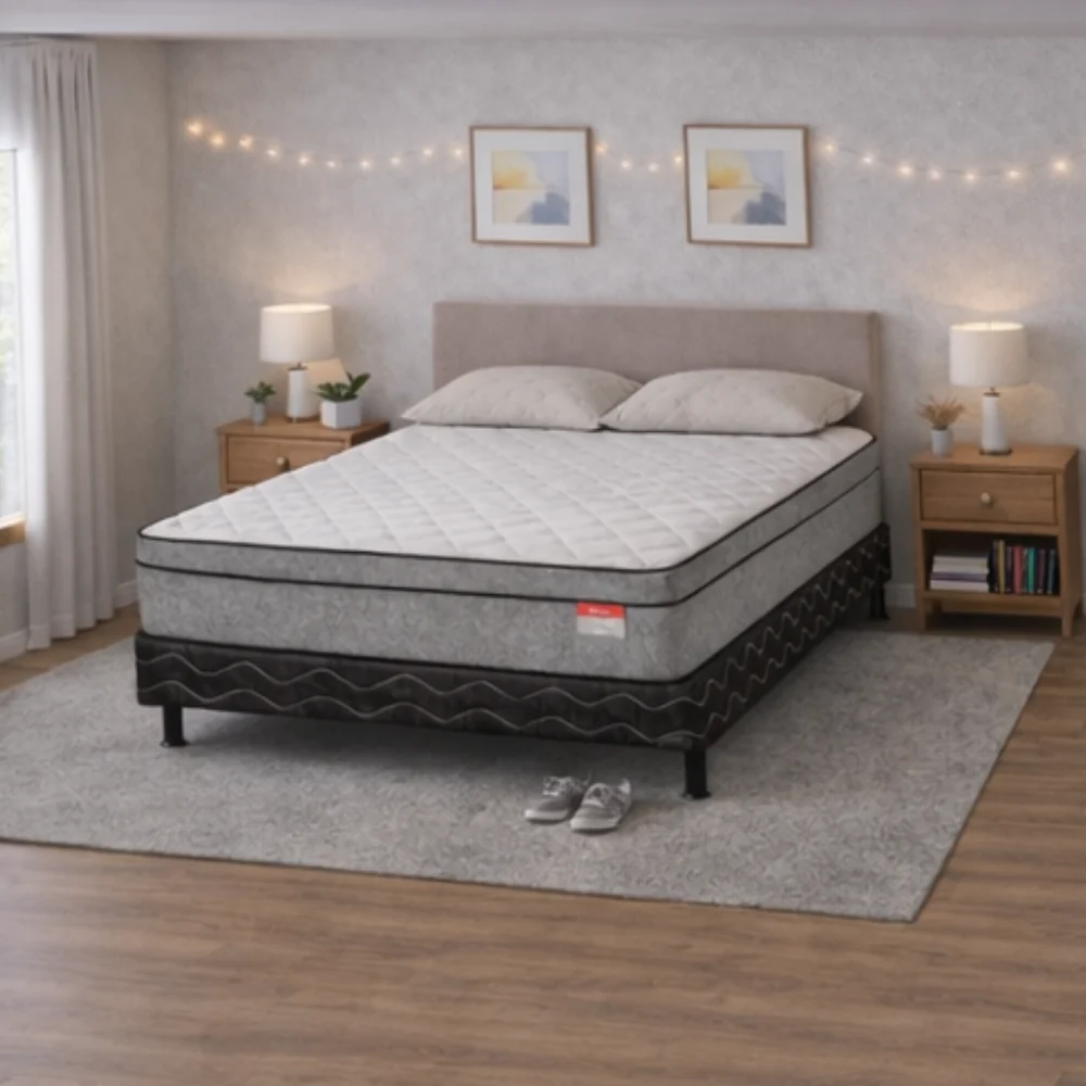 Conjunto Cama Box Casal Gold D45 Molas Ensacadas Base e Colchão 188x138 Reconflex